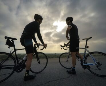 unknown persons driving bicycle